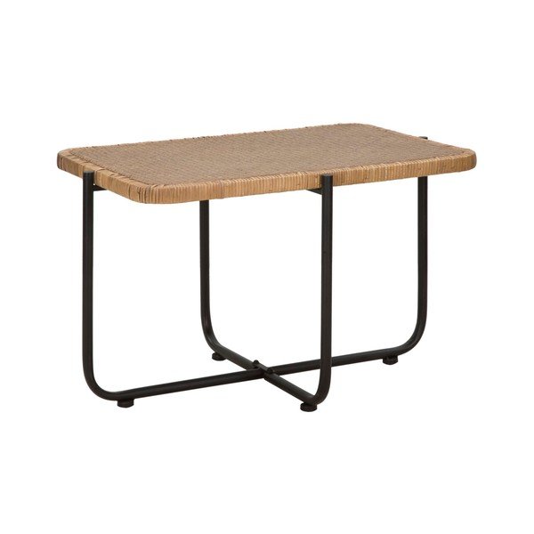 Czarno-naturalny rattanowy stolik 55x75 cm Cebu – Mauro Ferretti