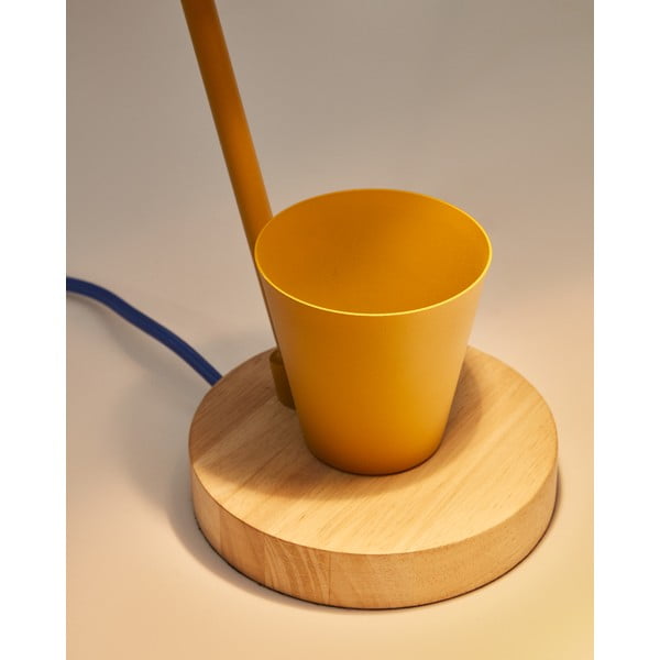 Musztardowa lampa stołowa z metalowym kloszem (wys. 37 cm) Katia – Kave Home-image-4