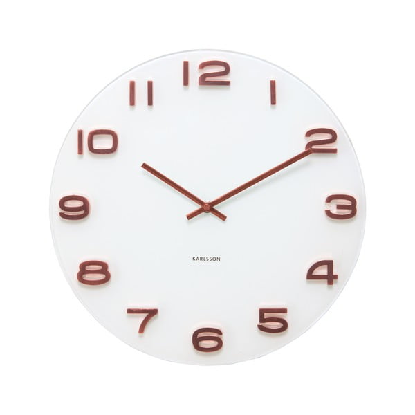 Biały zegar Present Time Vintage Numbers