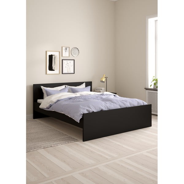 Czarne łóżko dwuosobowe 160x200 cm Naia – Tvilum-image-1