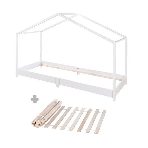 Białe łóżko dziecięce w kształcie domku 90x200 cm Montessori – Roba-image-4