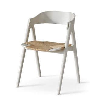 Beżowe krzesło z drewna bukowego z rattanowym siedziskiem Findahl by Hammel Mette