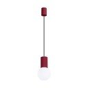 Bordowa lampa wisząca ze szklanym kloszem ø 12 cm Orbital – Sollux