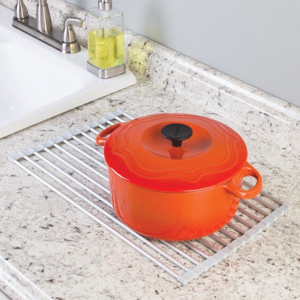 Srebrny aluminiowy ociekacz na zlew Metro – iDesign-image-4