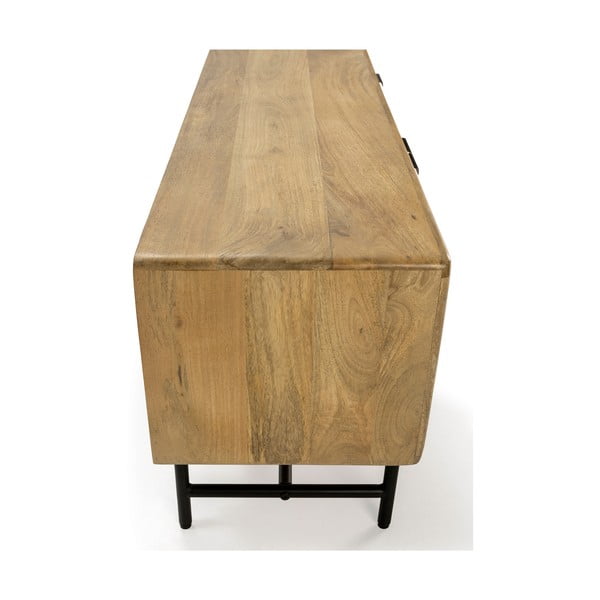 Szafka pod TV z litego drewna mango w naturalnym kolorze 145x50x40 cm Mundra – MOME-image-1