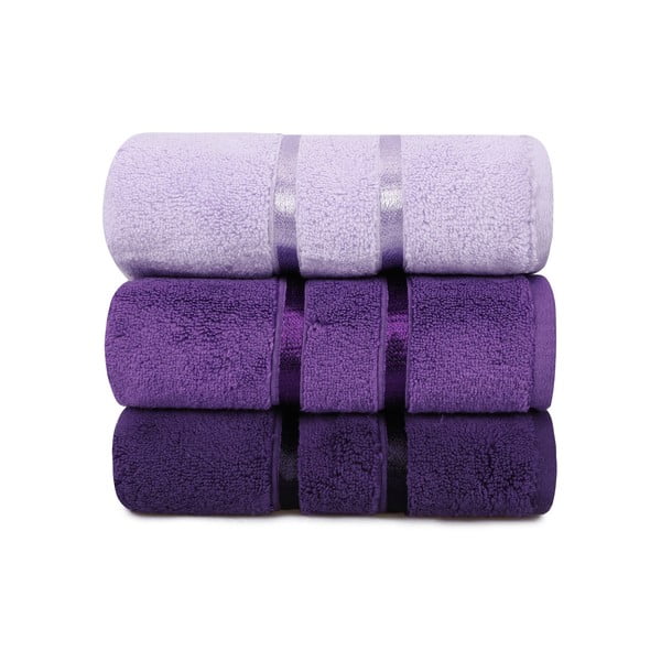 Zestaw 3 fioletowych bawełnianych ręczników Hobby Dolce, 50x90 cm