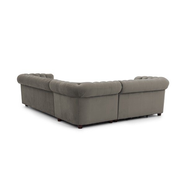 Szary aksamitny rozkładany narożnik (lewostronny/w kształcie litery L) York Blik – Ropez-image-3