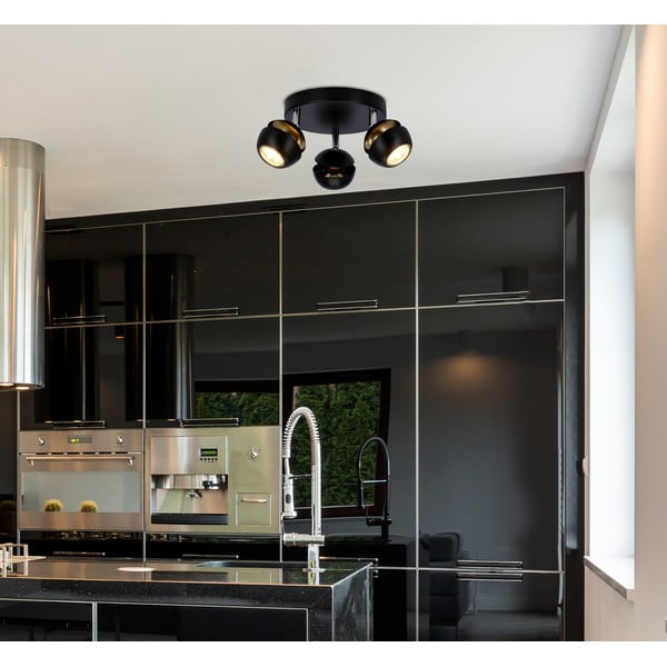 Lampa sufitowa w czarno-złotym kolorze z metalowym kloszem 26x26 cm Boni – Candellux Lighting-image-1