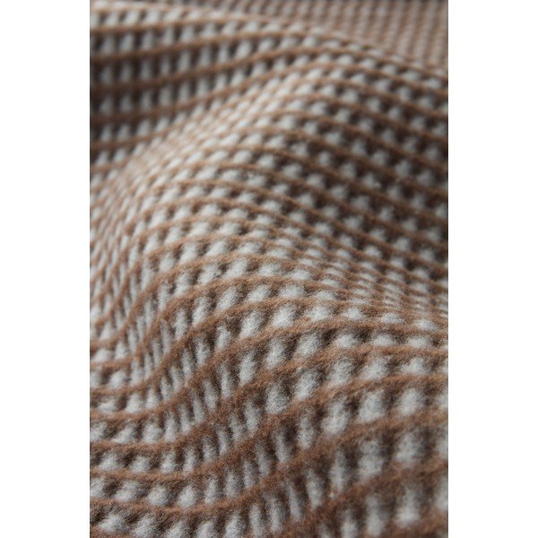 Brązowy koc z mieszanki bawełny 140x180 cm Uniwaffle – Euromant-image-2