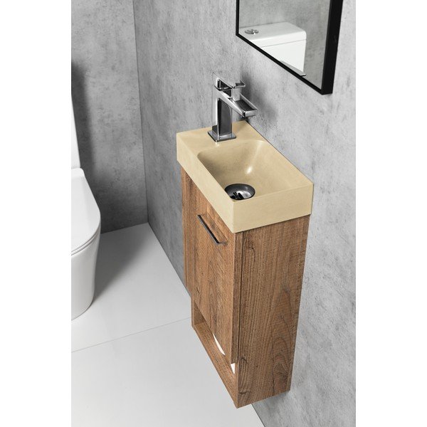 Kremowa betonowa umywalka 31x17 cm Piccolino – Sapho-image-3