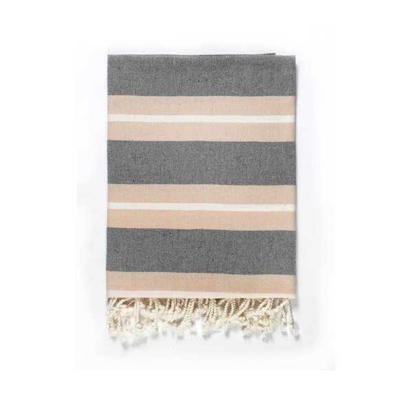 Beżowo-szary ręcznik z domieszką bawełny Kate Louise Cotton Collection Line Beige Grey, 100x180 cm-image-3