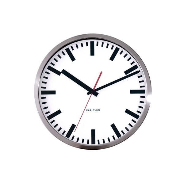 Szary zegar ścienny Present Time Station, mały