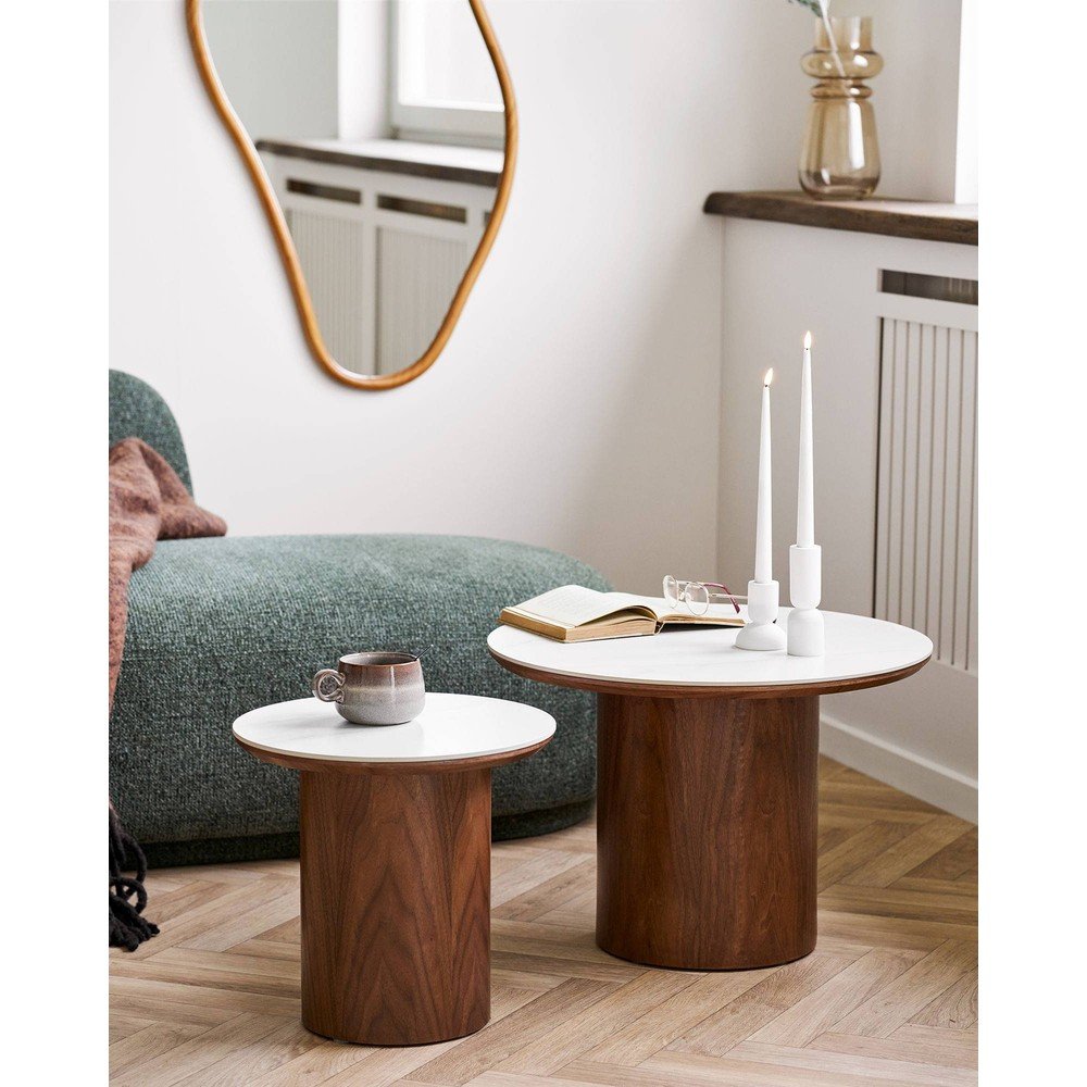 Okrągły stolik z ceramicznym blatem ø 40 cm Noli – House Nordic (zdjęcie 3)