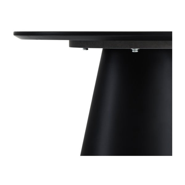 Czarno-ciemnoszary stolik z blatem w dekorze marmuru ø 60 cm Tango – Furnhouse-image-1