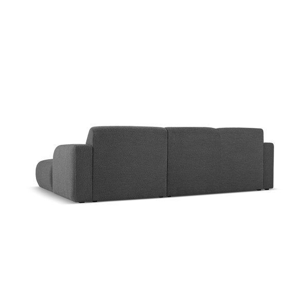 Ciemnoszary narożnik z materiału bouclé (prawostronny) Molino – Micadoni Home-image-3