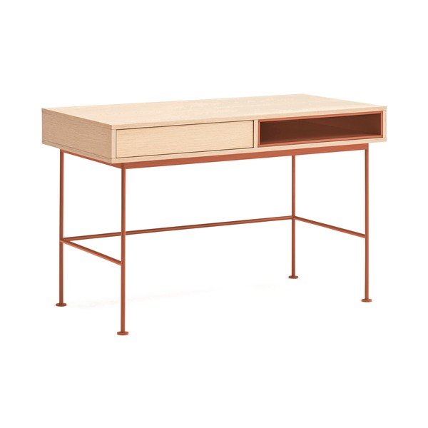 Biurko z blatem w dekorze dębu 60x120 cm Yoko – Teulat-image-2