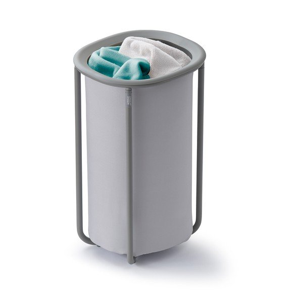 Jasnoszary tekstylny kosz na pranie 50 l Duo – Joseph Joseph