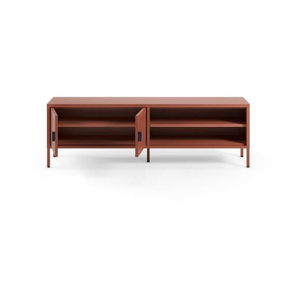 Metalowa szafka pod TV w kolorze terakoty 160x50x35 cm Sayla – Marckeric-image-1