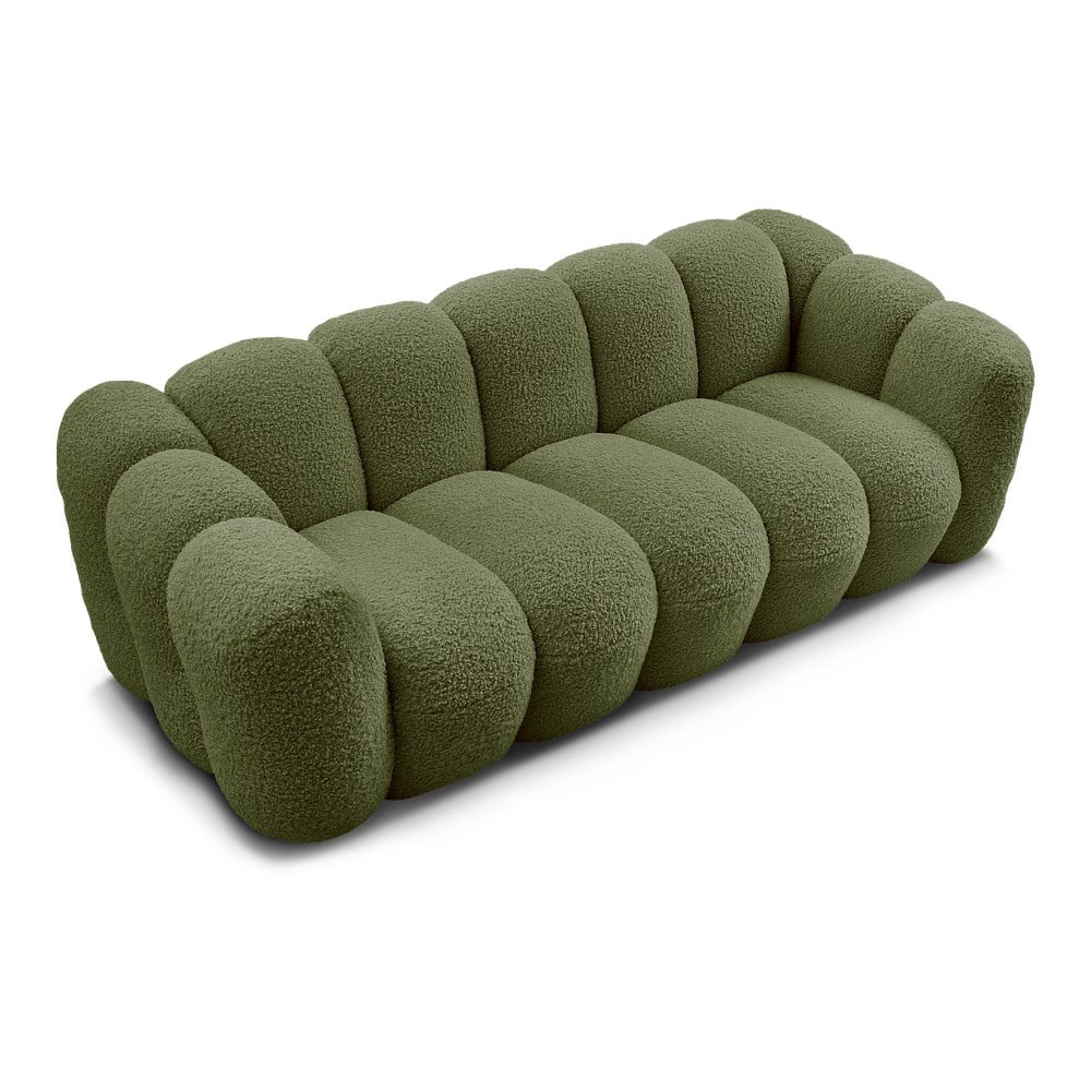 Zielona sofa z materiału bouclé 232 cm Hippolyte – Bobochic Paris (zdjęcie 11)