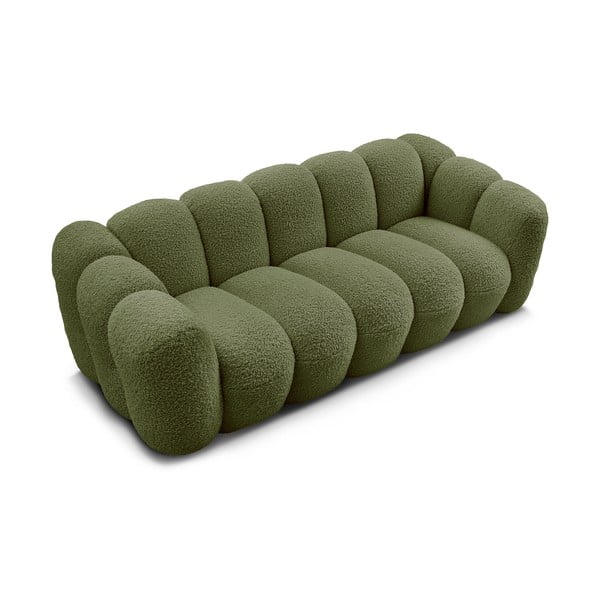 Zielona sofa z materiału bouclé 232 cm Hippolyte – Bobochic Paris-image-4