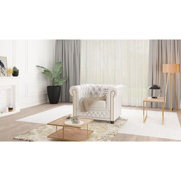 Biały fotel z imitacji skóry York – Ropez-image-1