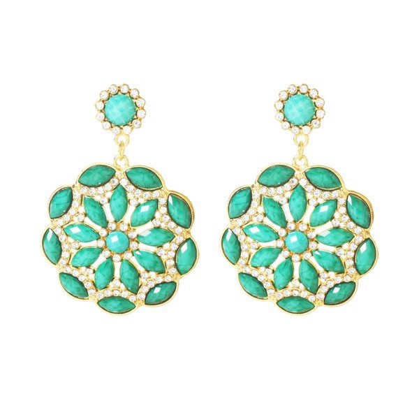Kolczyki Eastern Peony Turquoise