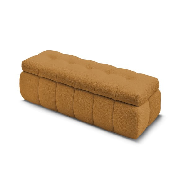 Musztardowa  ławka z materiału bouclé Mont Blanc – Bobochic Paris-image-2