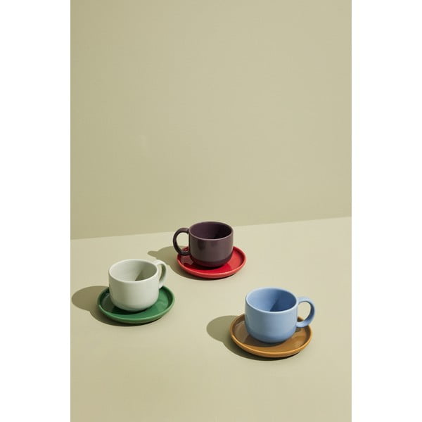 Zielono-kremowa kamionkowa filiżanka Amare – Hübsch-image-2