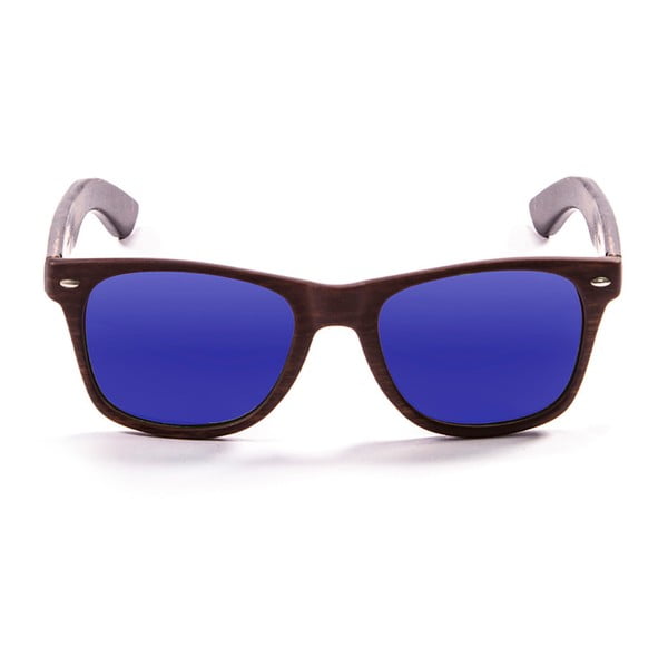Drewniane okulary przeciwsłoneczne z niebieskimi szkłami PALOALTO Nob Hill Browne