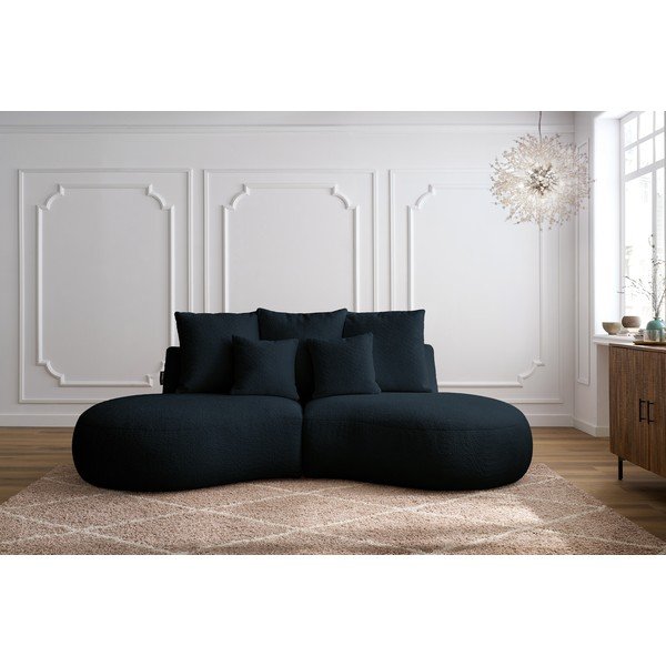 Ciemnoniebieska sofa z materiału bouclé 260 cm Saint-Germain – Bobochic Paris-image-1