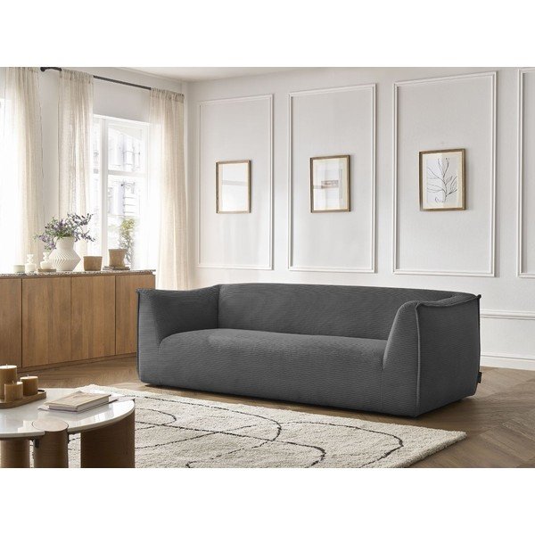 Ciemnoszara sztruksowa sofa 242 cm Giorgia – Bobochic Paris-image-1