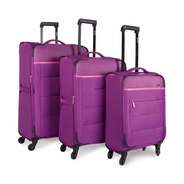 Zestaw 3 fioletowych walizek Jaslen