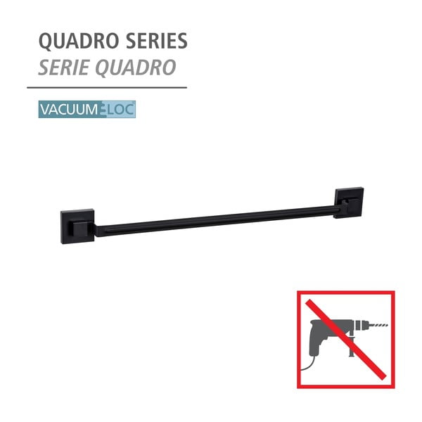 Czarny samoprzylepny wieszak na ręczniki ze stali nierdzewnej Quadro – Wenko-image-4