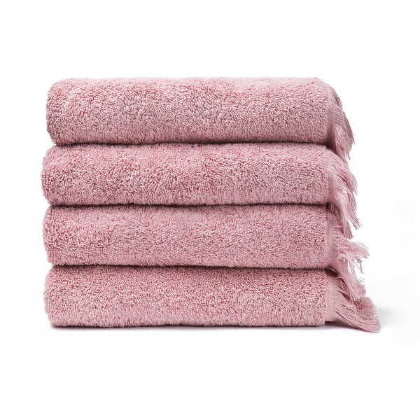 Komplet 4 różowych ręczników bawełnianych Casa Di Bassi Bath, 50x90 cm