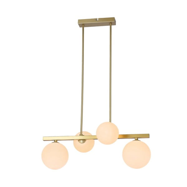 Lampa wisząca w biało-złotym kolorze ze szklanym kloszem Kama – Candellux Lighting-image-2