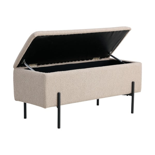 Beżowa  ławka z materiału bouclé Watford – House Nordic-image-2