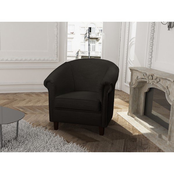 Czarny fotel Rodier Coton-image-1