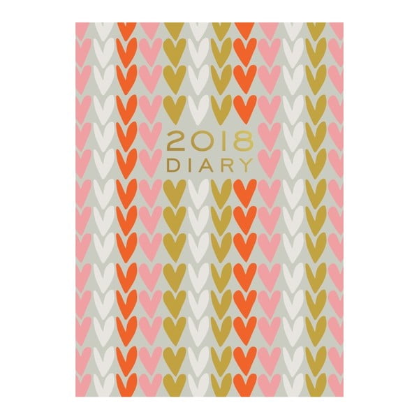 Kalendarz 2018 Portico Designs Caroline Gardner Hearts, A6
