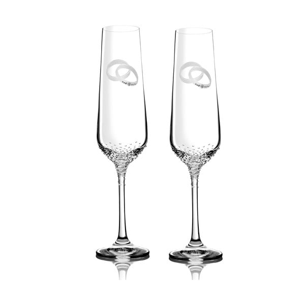 Zestaw 2 kieliszków do szampana Porte ze Swarovski Elements w eleganckim opakowaniu