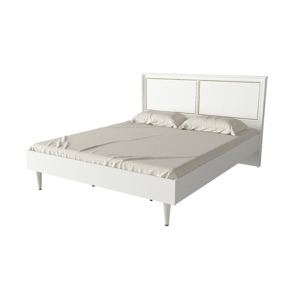 Białe łóżko dwuosobowe 160x200 cm Ravenna – Kalune Design