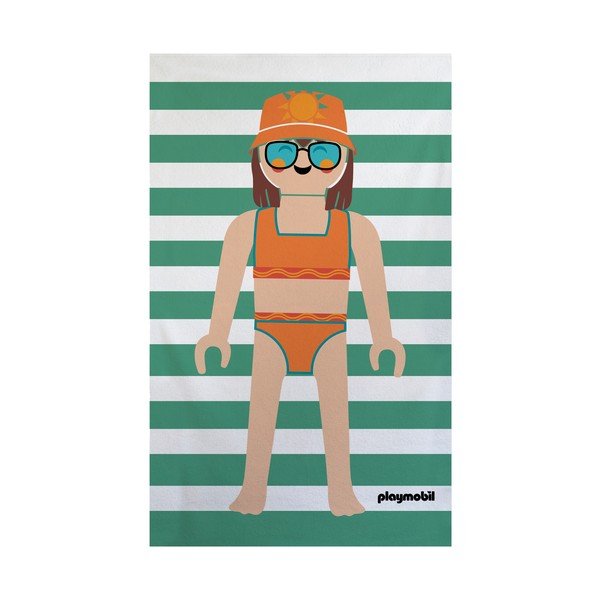 Zielony bawełniany ręcznik plażowy frotte 75x140 cm Summer Girl – Playmobil