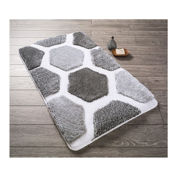 Szaro-biały dywanik łazienkowy Confetti Bathmats Tenedos, 60x100 cm