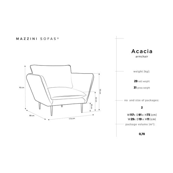 Beżowy aksamitny fotel Mazzini Sofas Acacia-image-3