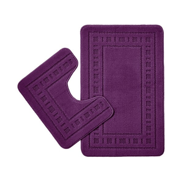 Ciemnofioletowe dywaniki łazienkowe do WC zestaw 2 szt. 50x80 cm Armoni – Catherine Lansfield