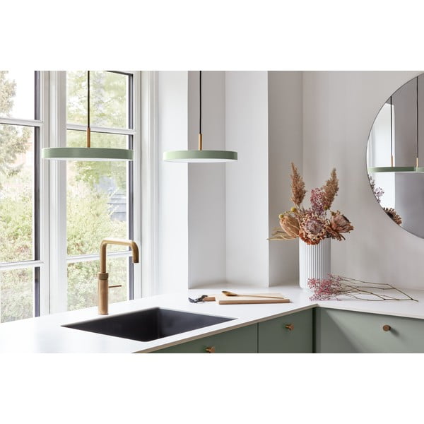 Jasnozielona lampa wisząca LED z metalowym kloszem ø 31 cm Asteria Mini – UMAGE-image-1