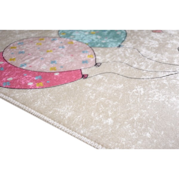 Różowo-kremowy dywan dziecięcy odpowiedni do prania 80x120 cm Girl & Baloons – Vitaus-image-2