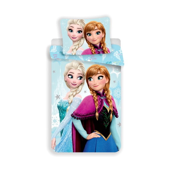 Bawełniana jednoosobowa pościel dziecięca 140x200 cm  Frozen "Light blue" – Jerry Fabrics