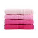 Zestaw 4 różowych ręczników Foutastic, 50x90 cm