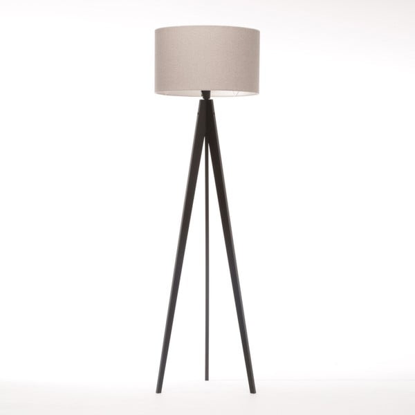 Kremowa lampa stojąca 4room Artist, czarna lakierowana brzoza, 150 cm