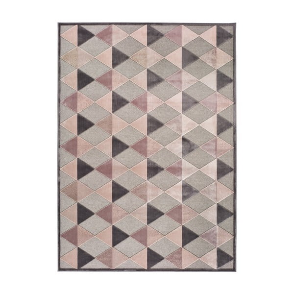 Szaro-różowy dywan Universal Farashe Triangle, 140x200 cm